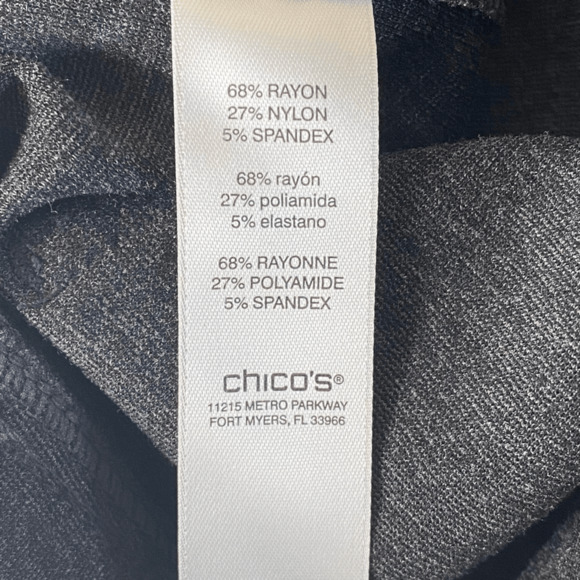 Chico’s Charcoal Gray Short Pants Size 0.5 (S/6) Lined Waist Button Fly Zipper - Picture 4 of 12